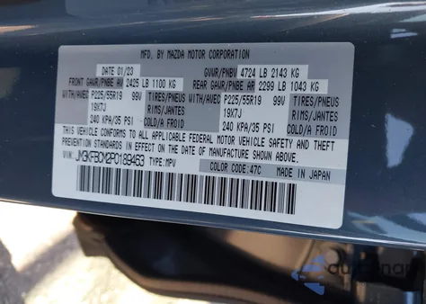 2023 Mazda Cx-5 2.5 S Carbon Edition z USA, uszkodzony, nr VIN JM3KFBCM2P0189463